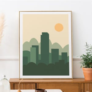 Denver wall art, DIGITAL DOWNLOAD, Colorado wall art, Denver skyline poster, Minimalist cityscape wall art, Colorado poster, Denver print