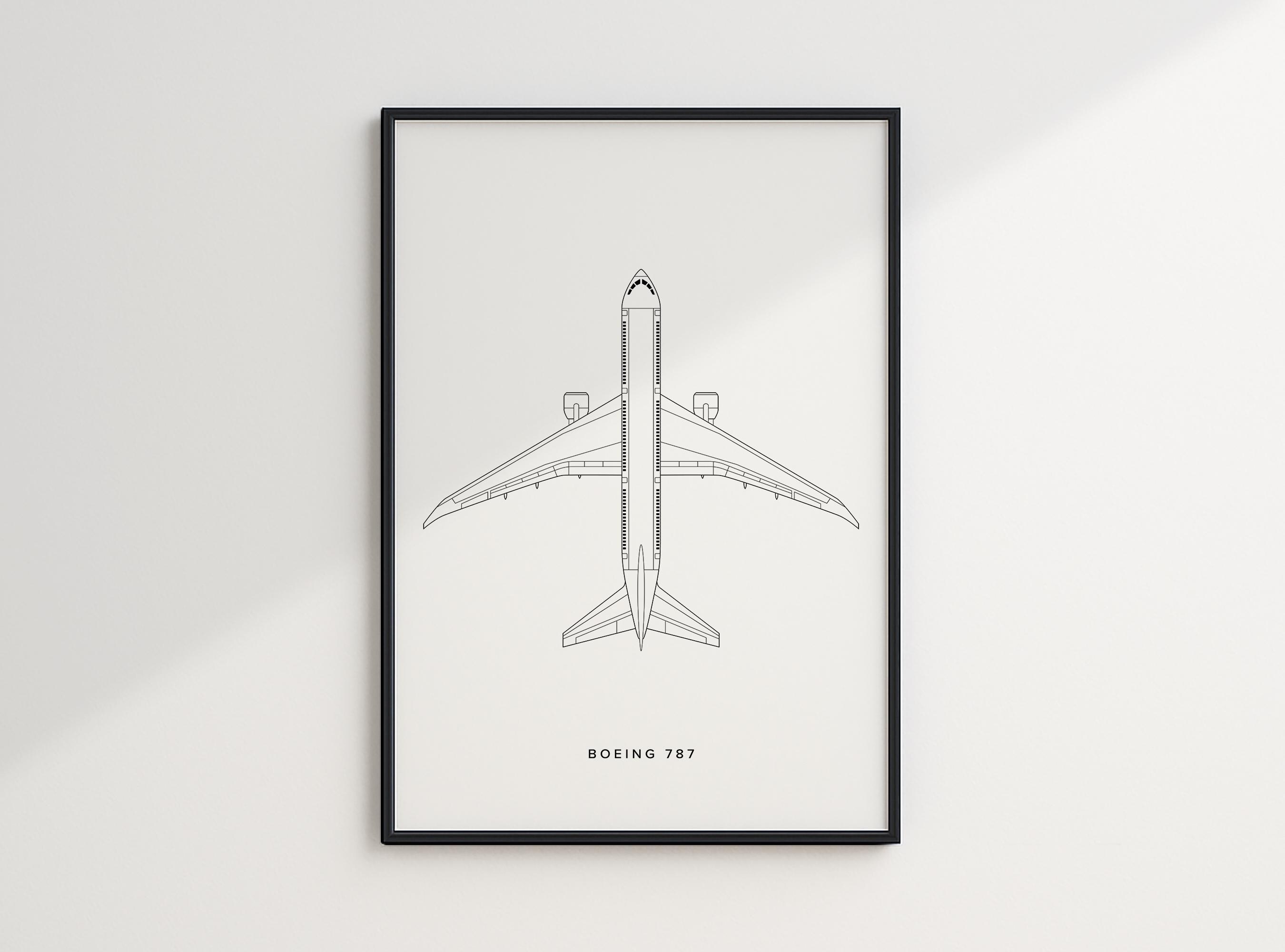 Boeing 787 blueprint - Etsy 日本