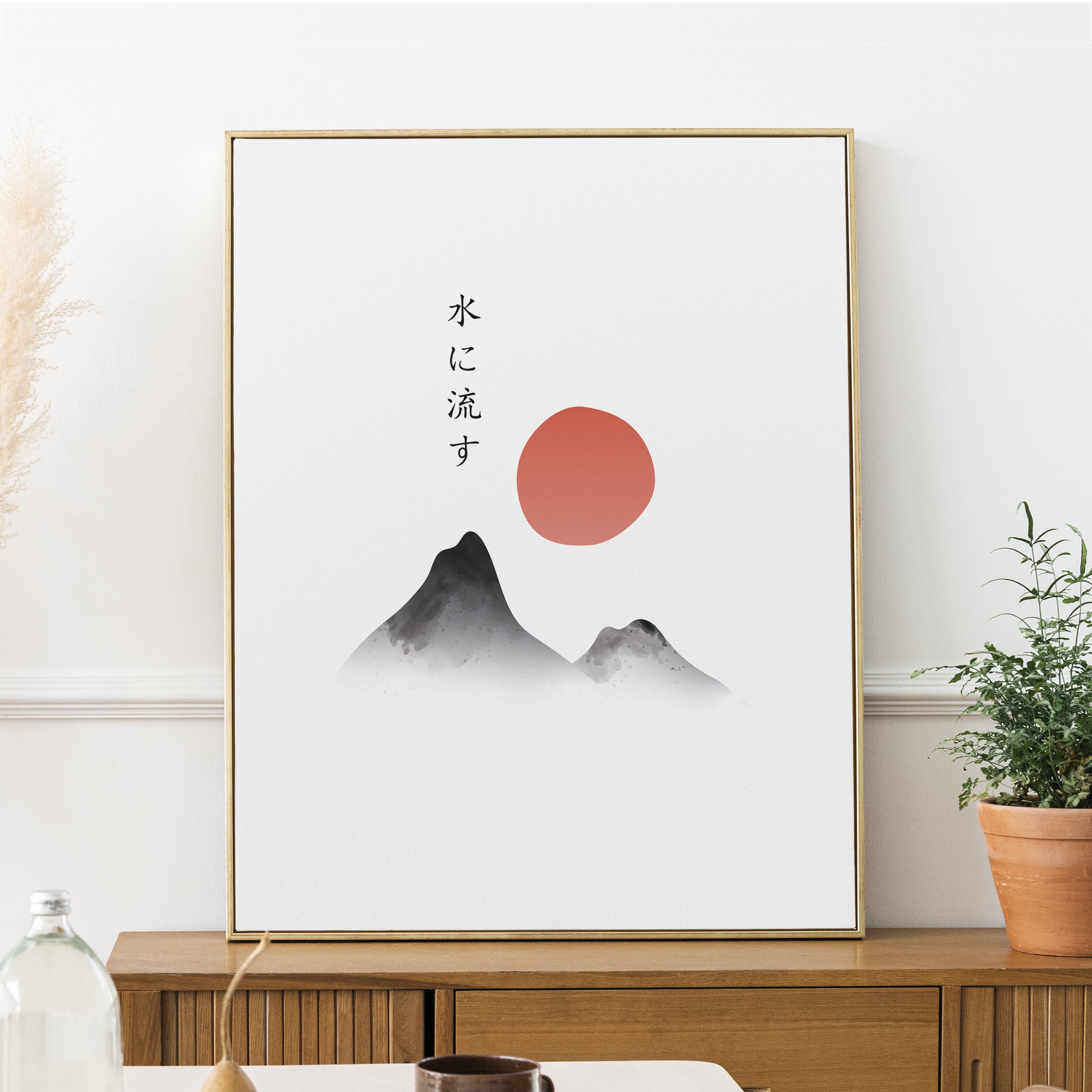 Japandi Wall Art, Set of 6, Neutral Japanese Wall Art Set
