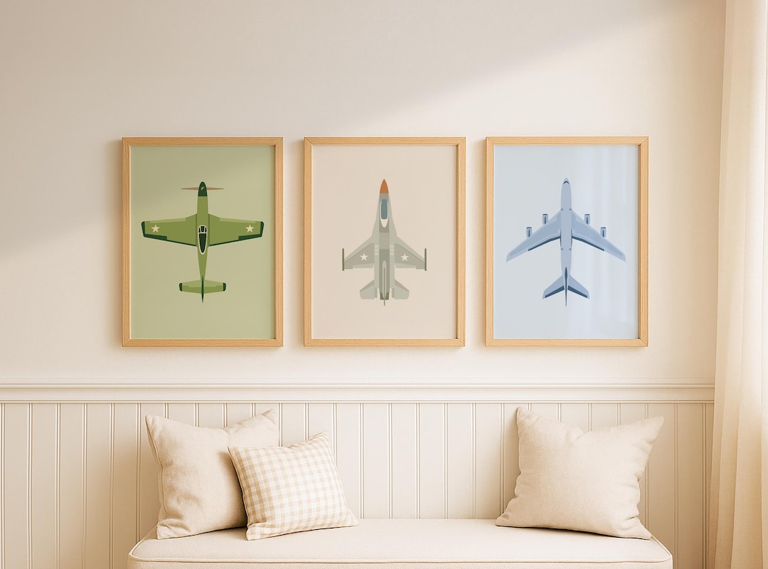 Airplane Nursery Print, Set of 3 Wall Art, DIGITAL DOWNLOAD, Aviation ...