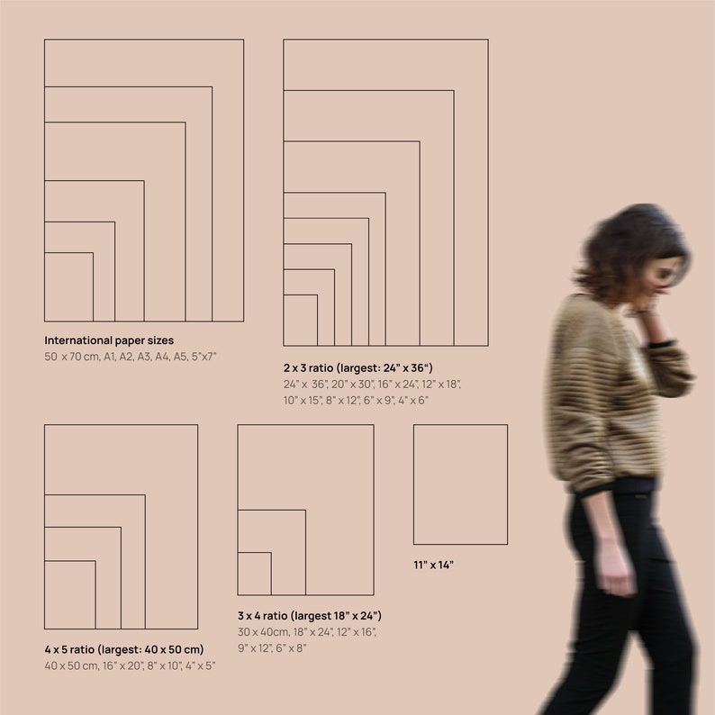 May include: A diagram showing different paper sizes and aspect ratios. The diagram includes international paper sizes, 2x3 ratio, 4x5 ratio, and 3x4 ratio. The largest size in each ratio is labelled. The diagram also includes the measurements in inches and centimetres.