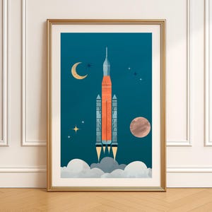 NASA Artemis Wall Art, DIGITAL DOWNLOAD, Artemis Rocket Poster, Artemis 1 Print, For Kids Bedroom, Space Themed Decor, Space Themed Nursery