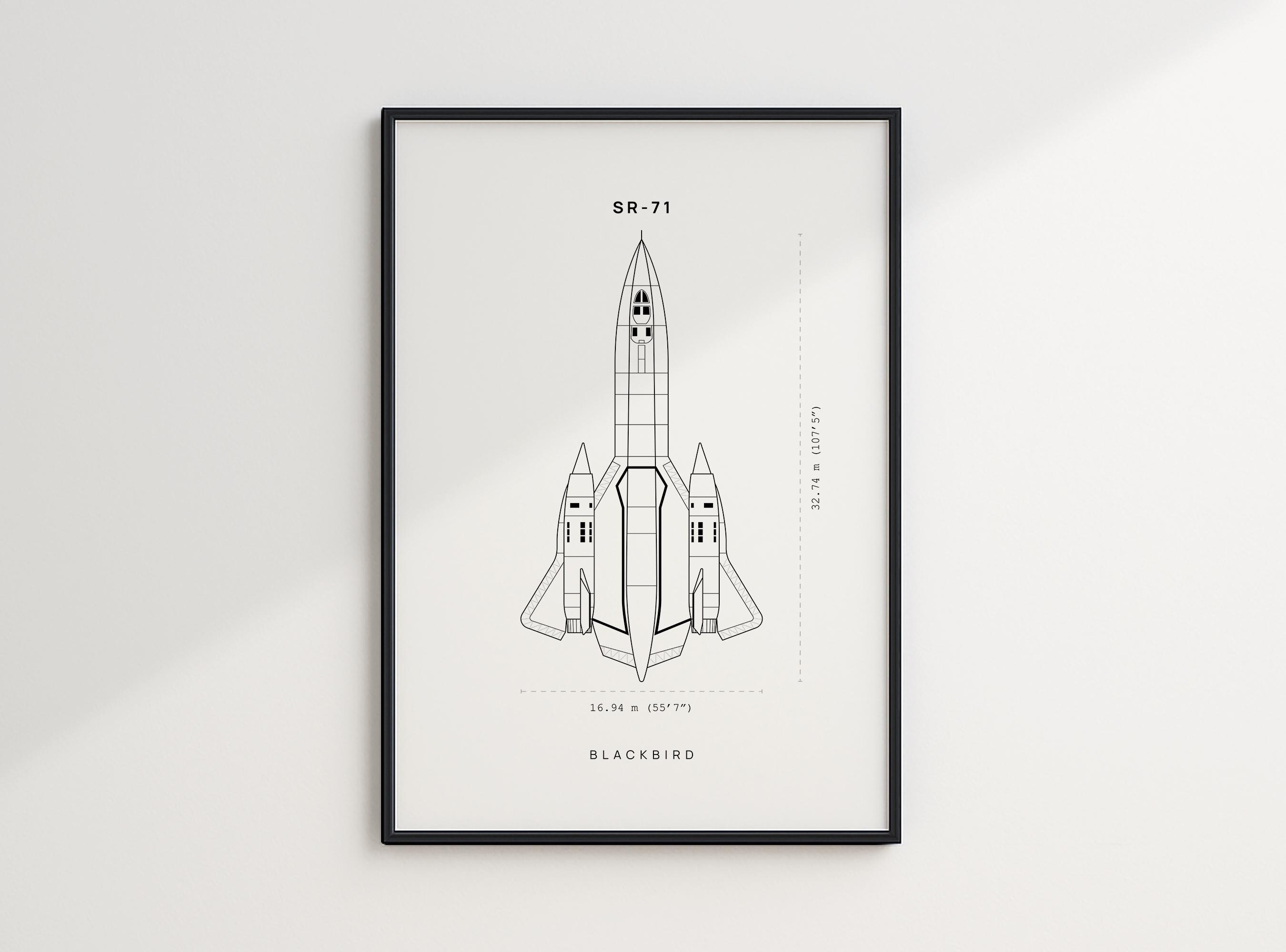 SR71 Blueprint Poster, SR 71 Blackbird, DIGITAL DOWNLOAD, Fighter Jet Wall Art, Military Aircraft Poster, Nasa Aircraft, Airplane Poster