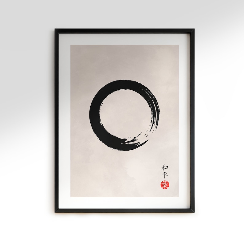Japandi Wall Art Enso Circle DIGITAL DOWNLOAD Zen Wall Art Etsy