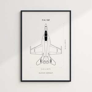 F18 Super Hornet, F/A-18F Art, Fighter Jet Wall Art, DIGITAL DOWNLOAD, Fighter Jet Blueprint Poster, Blueprint Wall Art, Military Aircraft