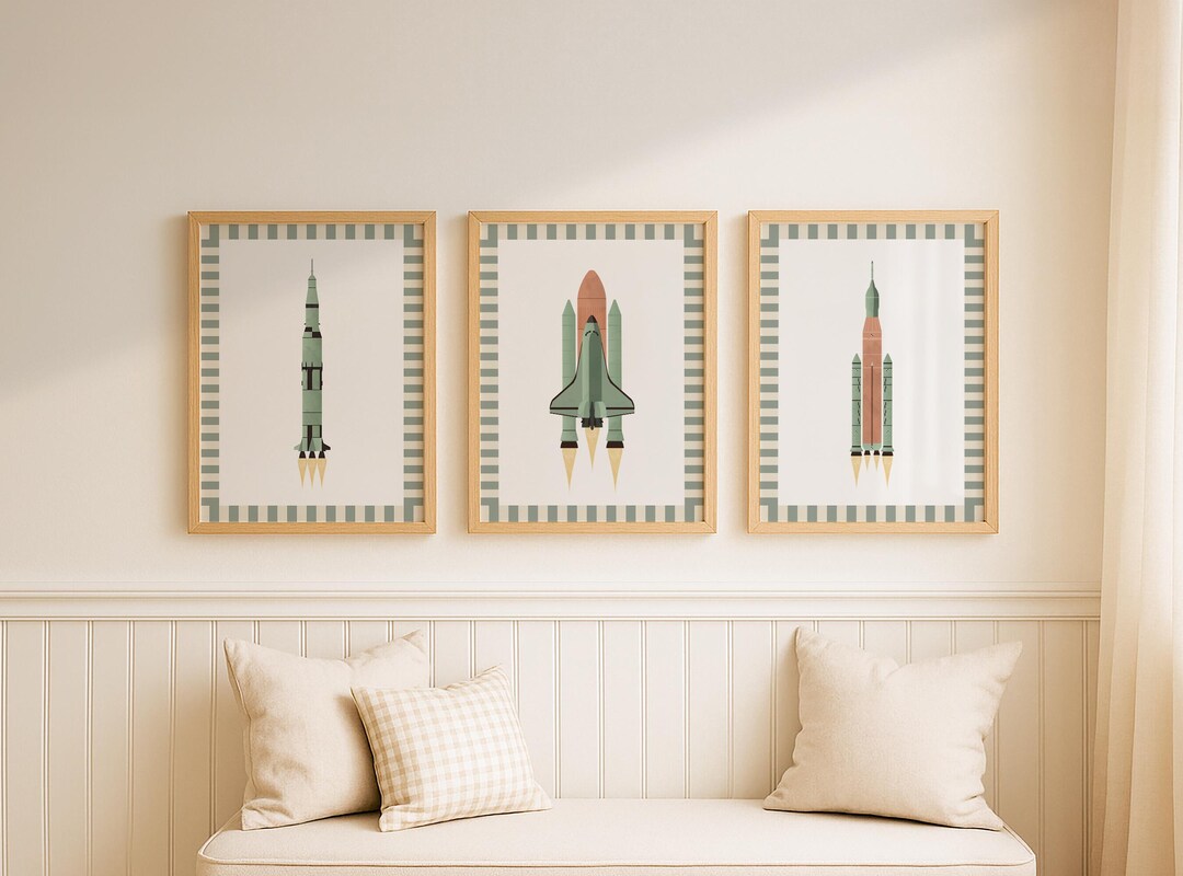 NASA Wall Art Set, Saturn V Print, SLS Print, Space Shuttle Poster ...