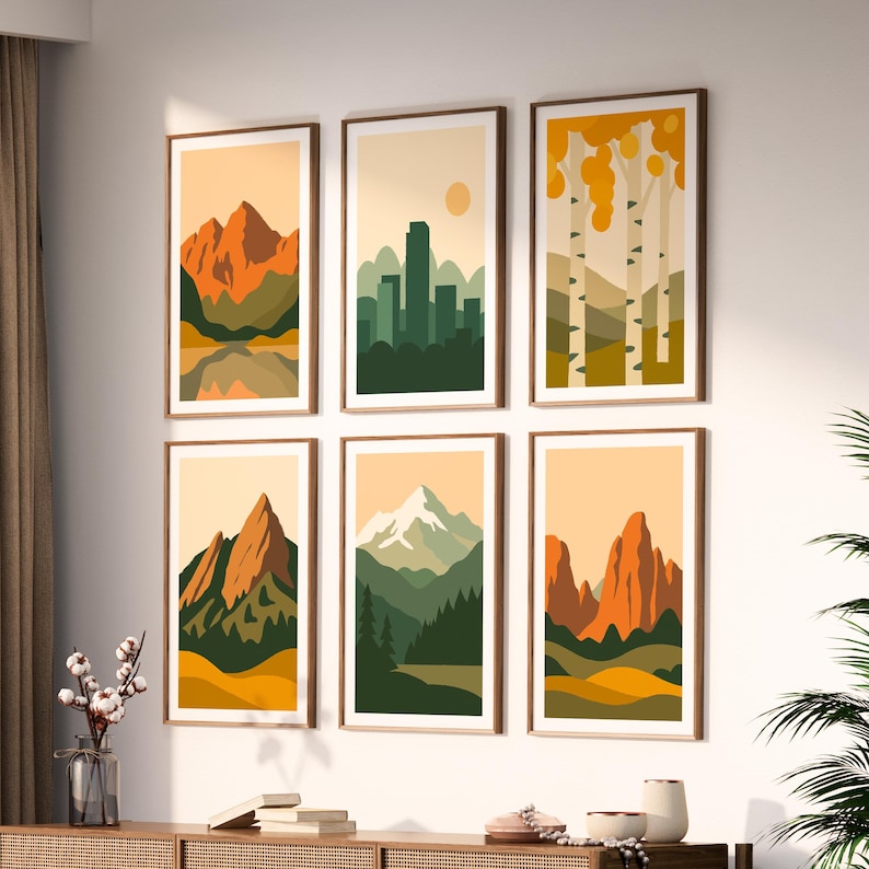 Colorado Poster, Set of 6 Wall Art, Colorado Mountain Wall Art Set ...