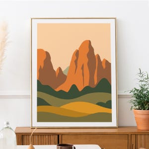 Garden of the gods wall art, Colorado wall art, DIGITAL DOWNLOAD, Colorado springs poster, Colorado mountain wall art, Abstract landscape