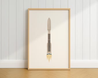 Atlas V wall art, Vulcan centaur wall art, Rocket nursery wall art, Space themed bedroom, Gift for space lovers (Digital download)
