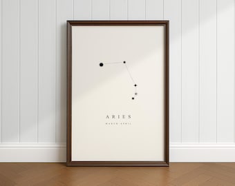 Cancer Constellation Print, Download, Minimalist, Vintage and Rustic Decor, Gift for Astronomy Space Fans, Black and White Print