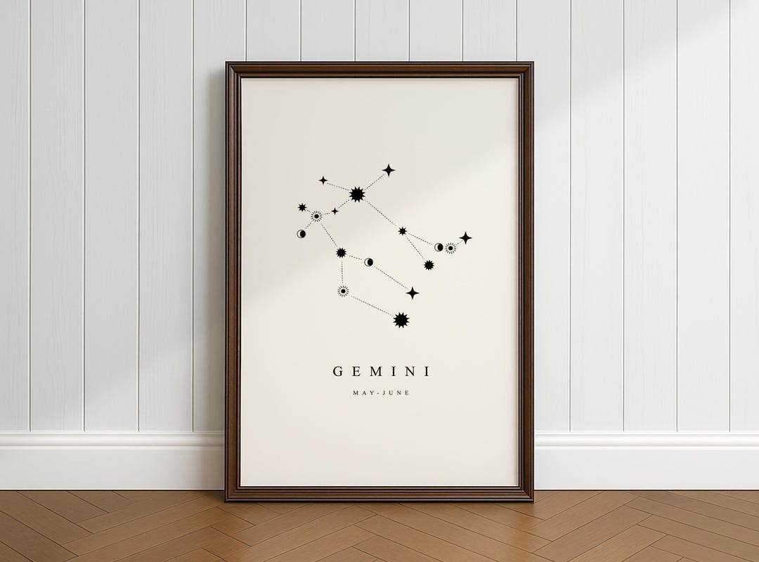 Gemini Constellation Poster, Downloadable Print, Minimalist, Vintage ...