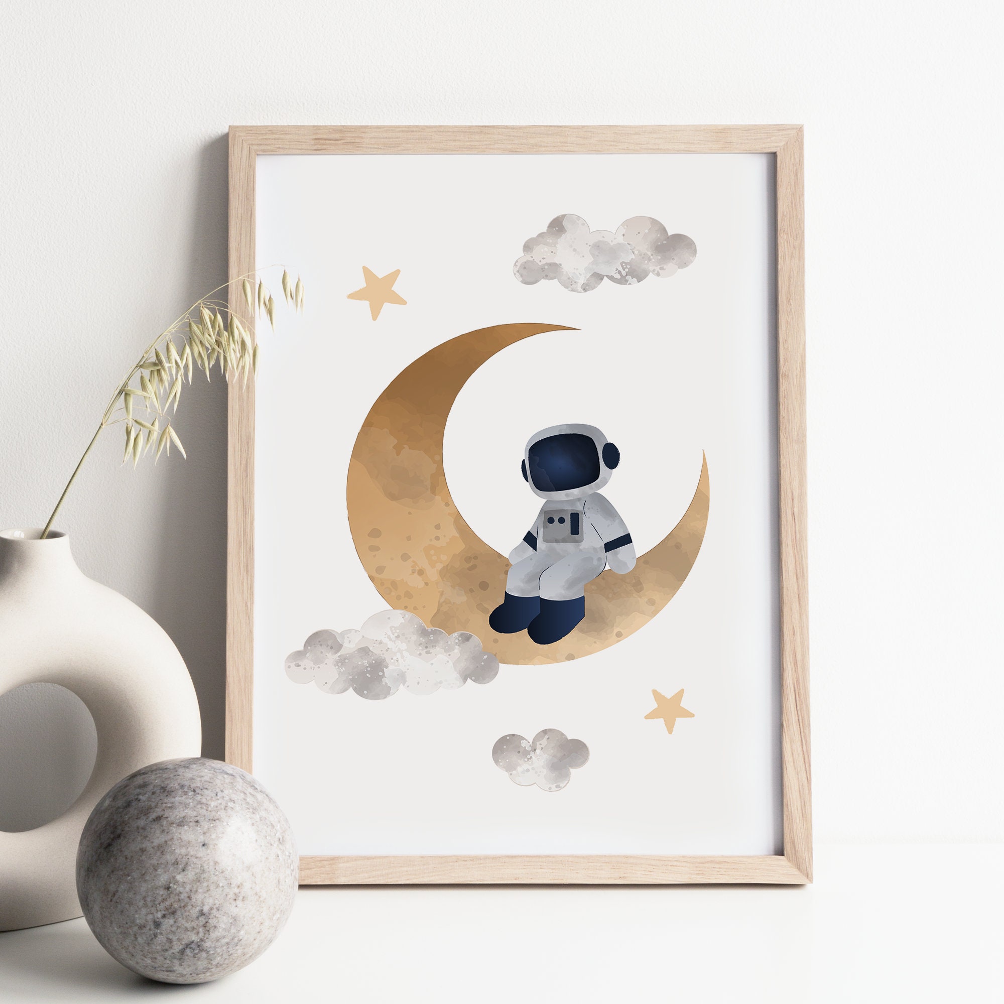Curated visual reference: Fresh Look at Set Of 3 Space Themed Nursery Wall Art Digital Download