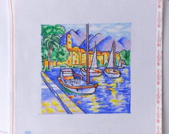 Harbour Sunset - Hand-Painted Needlepoint Canvas
