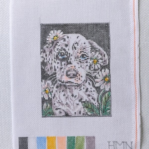 Dalmatian Puppy Hand-painted Needlepoint Canvas