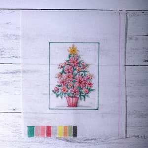 Floral Christmas Tree Hand-painted Needlepoint Canvas