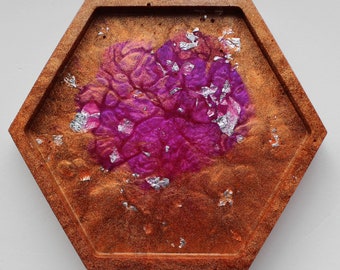 Hexagon Coasters MARKDOWN Copper /& Pink