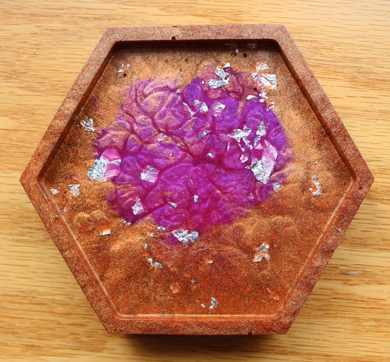 Hexagon Coasters MARKDOWN Copper /& Pink