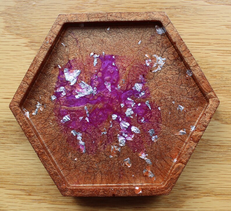 Hexagon Coasters MARKDOWN Copper /& Pink