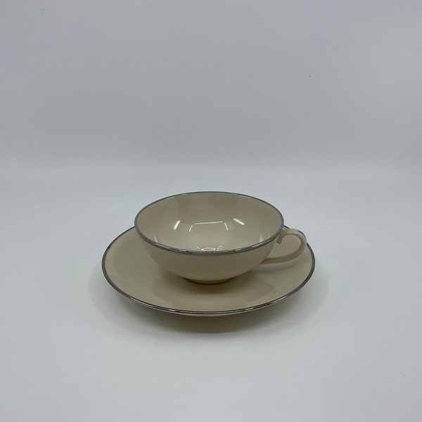 Franciscan Fine China Platinum Band Cup and Saucer