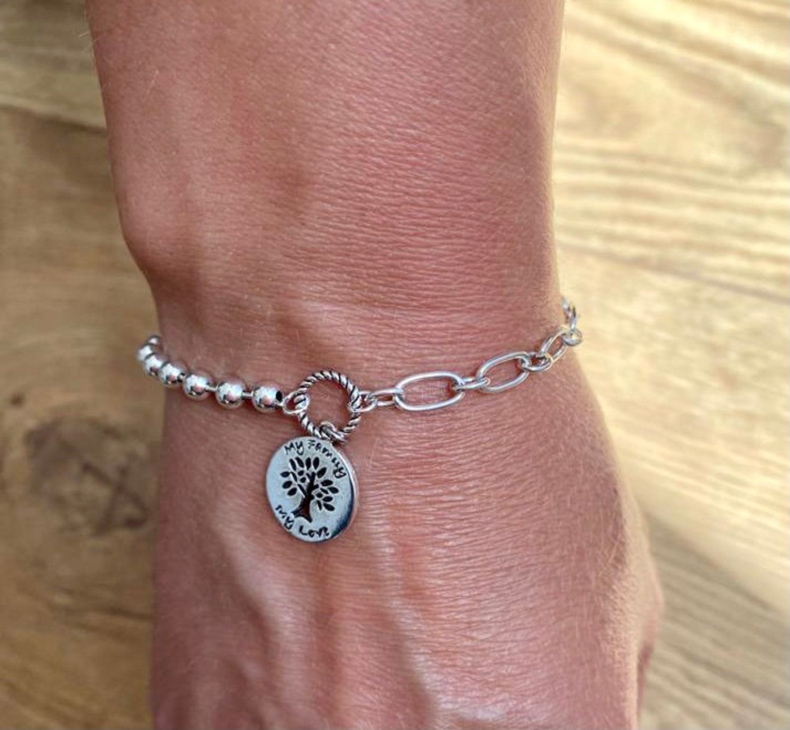 925 sterling silver chain charm bracelet. Etsy