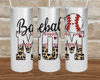 Sports Mom Tumbler | 20 oz Stainless Steel Sports Mom Tumbler | Baseball, Basketball, Volleyball, Football, Soccer Mom