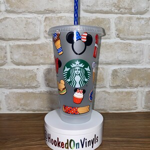 Theme park 4th of July snacks cold cup | Starbucks coldcup | 24 oz Starbucks 4th of July Cup