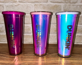 NEW ORIGINAL 2024 DUNKIN 24 oz Iridescent Valentines Day Tumbler | Personalized tumbler