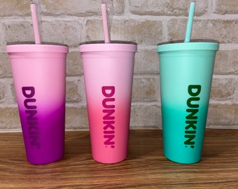 NEW 2023 Spring original DUNKIN 24oz Ombre acrylic rainbow tumblers