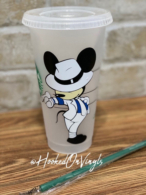 New Disney Mickey Mouse and Friends Sticker Tumbler Cup 16 oz lid and straw