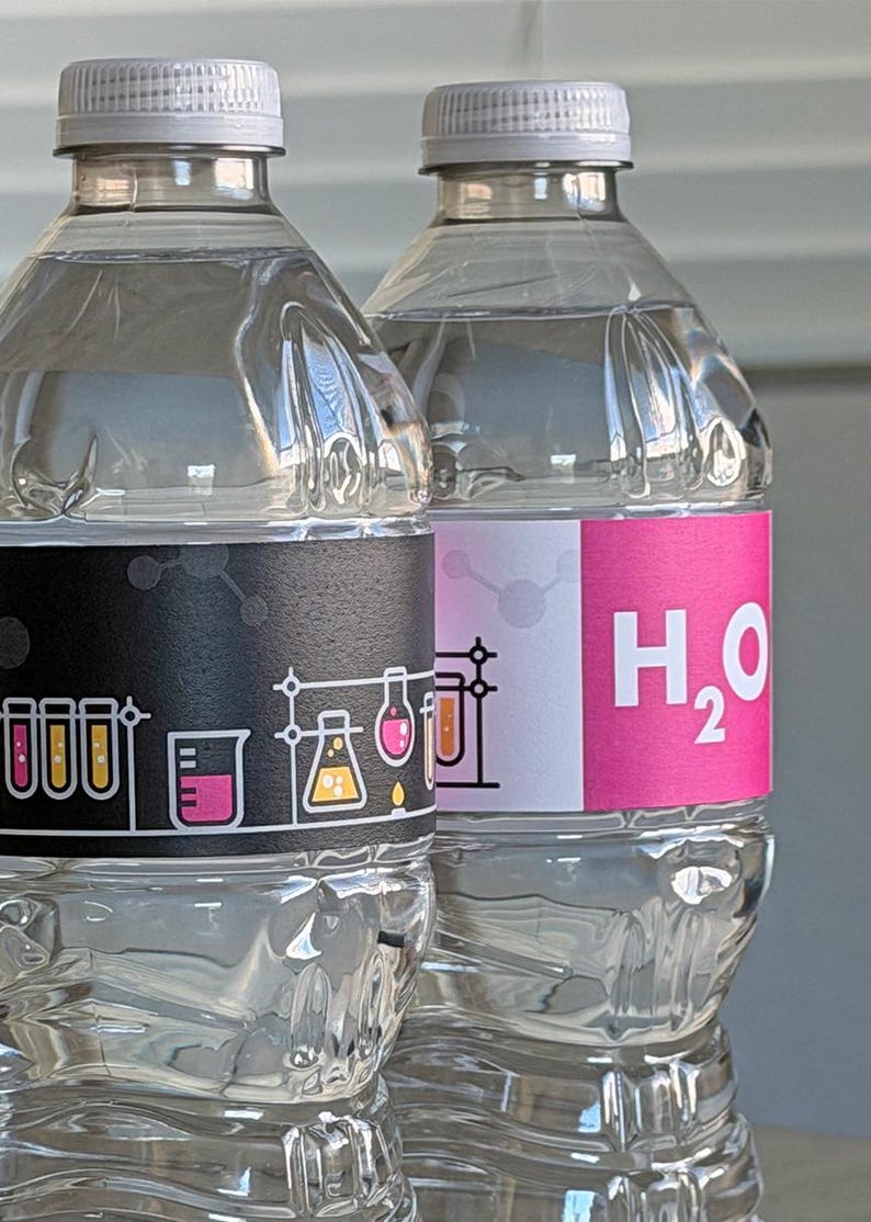 Printable Water Bottle Label for Science Party - Etsy