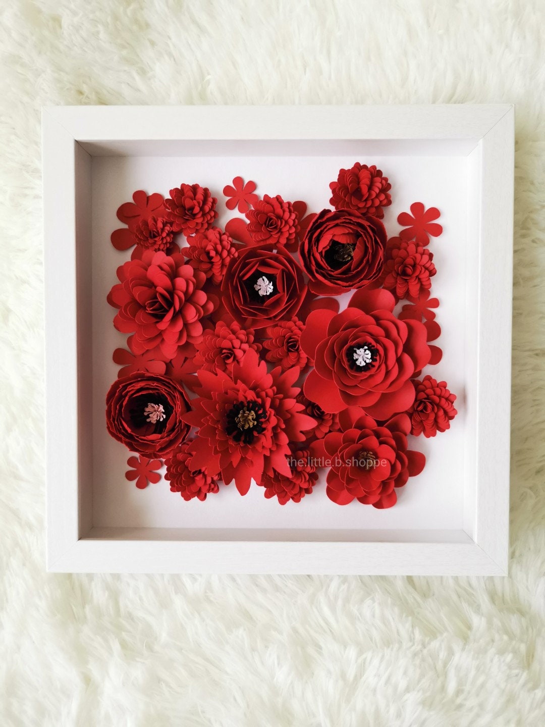 Mixed Flower Shadow Box Deep shadow box wall art decoration | Etsy