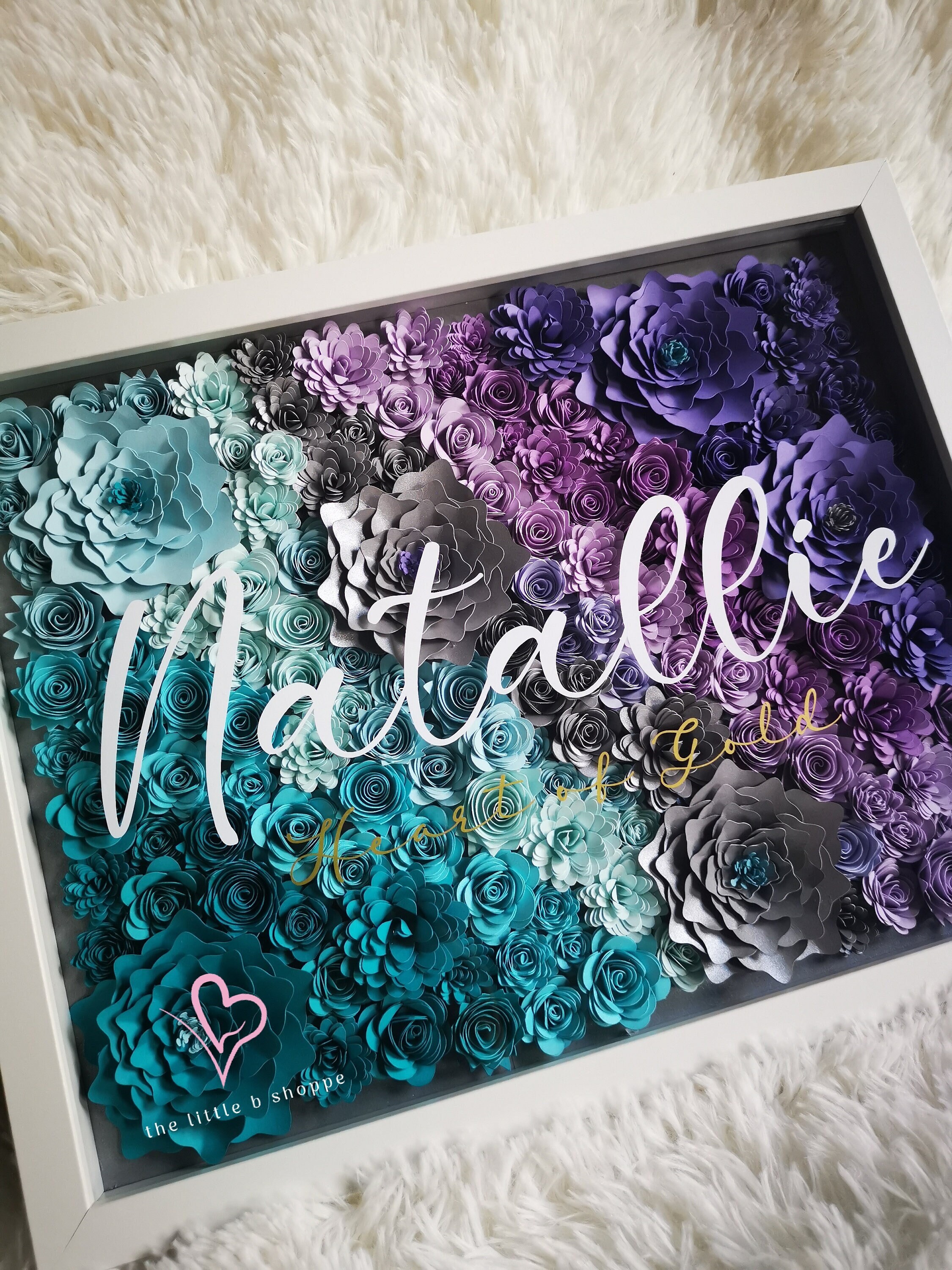 Fields of Flower (low cut) Shadow Box, (see HIGH CUT listing for flowers with more depth)