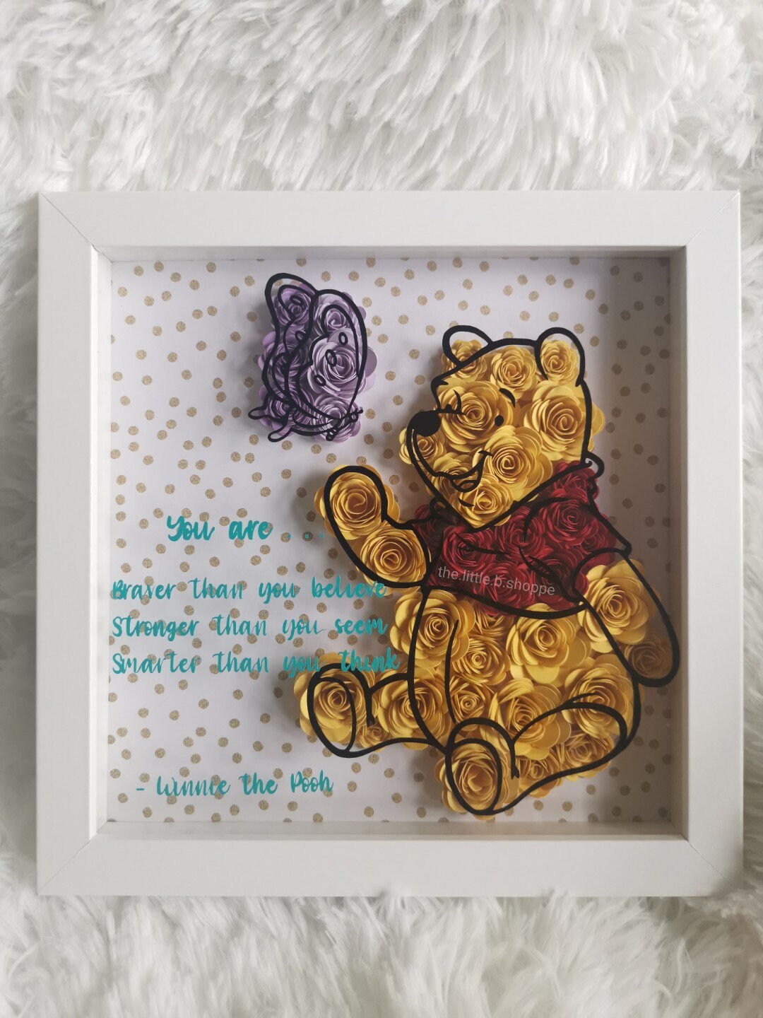 Winnie the Pooh Flower Shadow Box diseños personalizados de - Etsy España