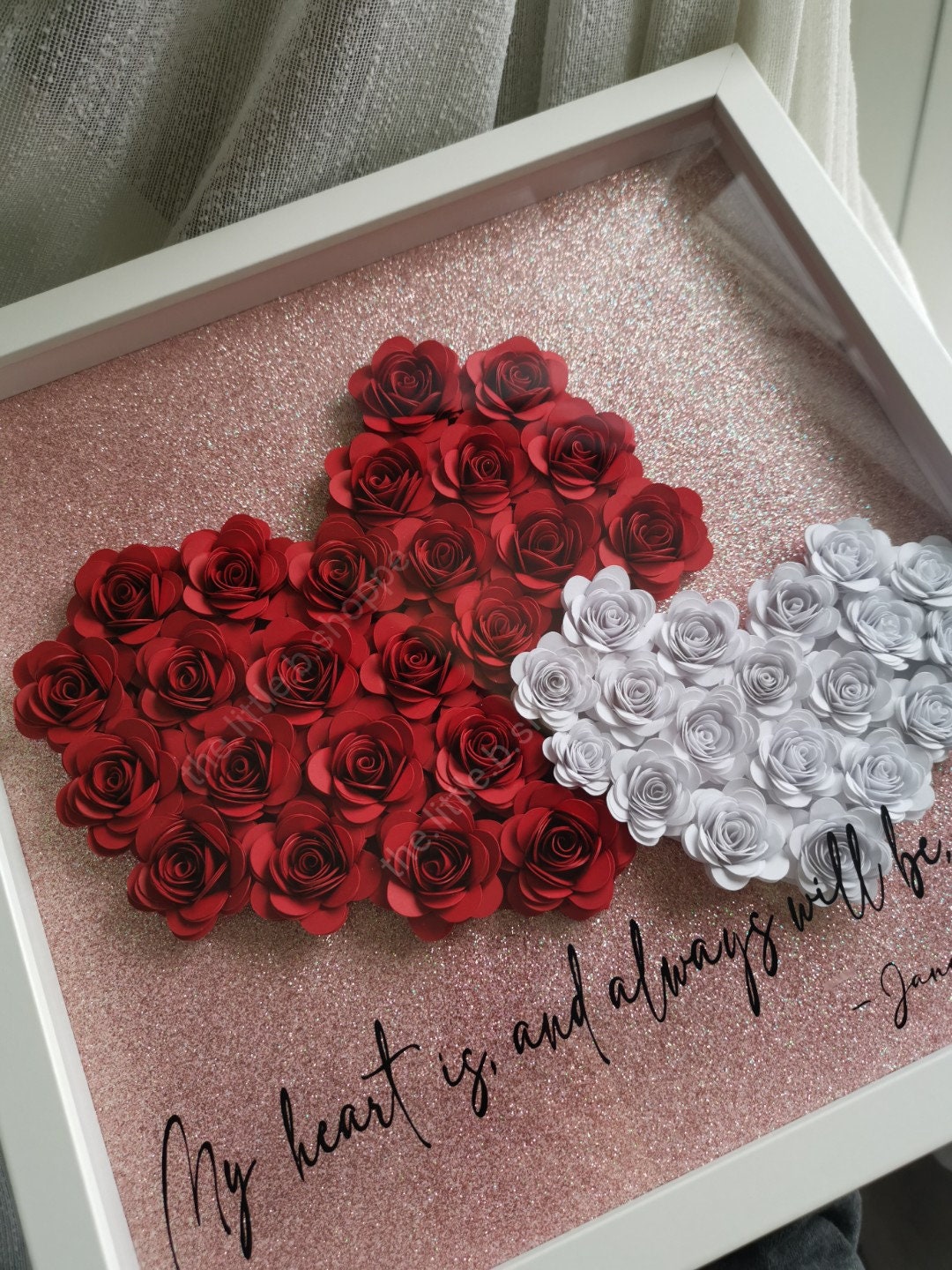 Heart Shadow Box, Two Hearts Wall Art Etsy