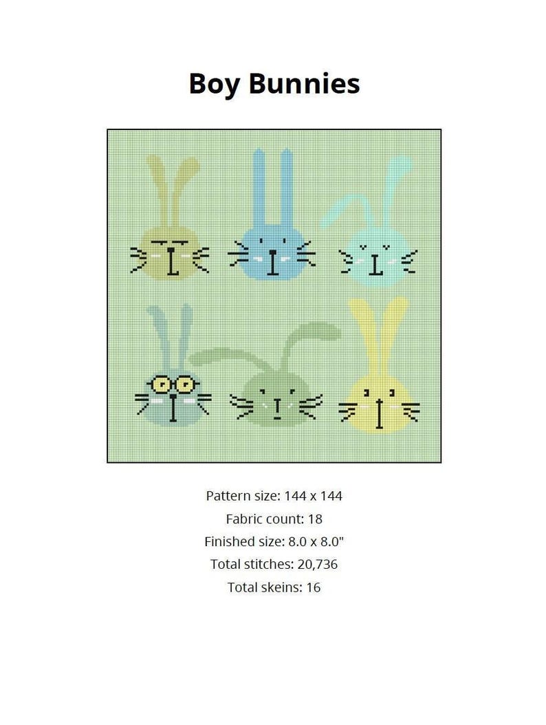 Modern Easter Bunny Needlepoint Pattern, Rabbit Cross Stitch (digital ...