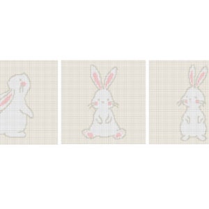 Modern Easter Bunny Needlepoint Chart Cross Stitch Pattern Digital Download Needlepoint Nursery Design Idea Needlepoint Paint Your Own Canva