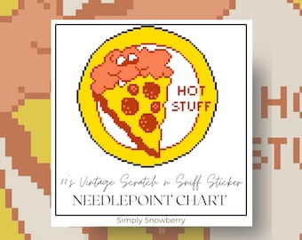 Retro Needlepoint Canvas Omedelbar Digital Nedladdning PDF Mönster Korsstygn Roligt Ordspråk Needlepoint för Tonåring Nybörjarvänligt Diagram Idé
