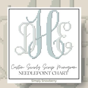 Monogramma personalizzato per ragazza del sud, schema punto croce, monogramma personalizzato, schema punto croce, dipingi la tua tela