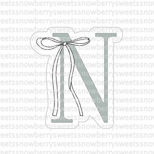 Coqueta Arco Cortador de Galletas Alfabeto Letra N STL Descarga Digital 3D Impreso Cumpleaños Boda Baby Shower Aniversario Primavera