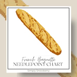 a French baguette, a type of bread, in a pixelated style.