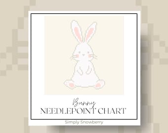 Bunny Needlepoint Pattern, Easter Nursery Decor (PDF Digital Download)