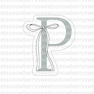 Coqueta Arco Cortador de Galletas Alfabeto Letra P STL Descarga Digital 3D Impreso Cumpleaños Boda Baby Shower Aniversario Primavera