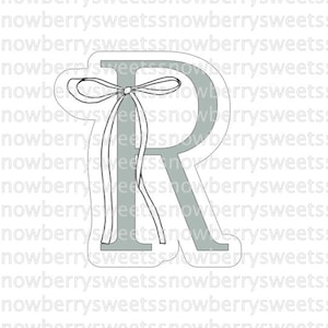 Coqueta Arco Cortador de Galletas Alfabeto Letra R STL Descarga Digital 3D Impreso Cumpleaños Boda Baby Shower Aniversario Primavera