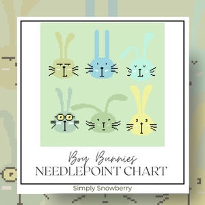 Modern Easter Bunny Needlepoint Pattern, Rabbit Cross Stitch (digital ...