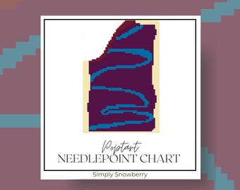 Breakfast Needlepoint Canvas Digital Download Cross Stitch Funny Food Ornament Idea Easy Beginner Needlepoint Pattern Retro Breakfast Pastry