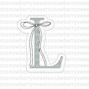 Coqueta Arco Cortador de Galletas Alfabeto Letra L STL Descarga Digital 3D Impreso Cumpleaños Boda Baby Shower Aniversario Primavera