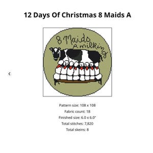 Quirky 12 Days of Christmas Needlepoint Patterns • Ornament Set • Cross Stitch & Needlepoint PDF • DIY Chart • Instant Download image 3