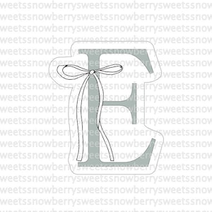 Coqueta Arco Cortador de Galletas Alfabeto Letra E STL Descarga Digital 3D Impreso Cumpleaños Boda Baby Shower Aniversario Primavera