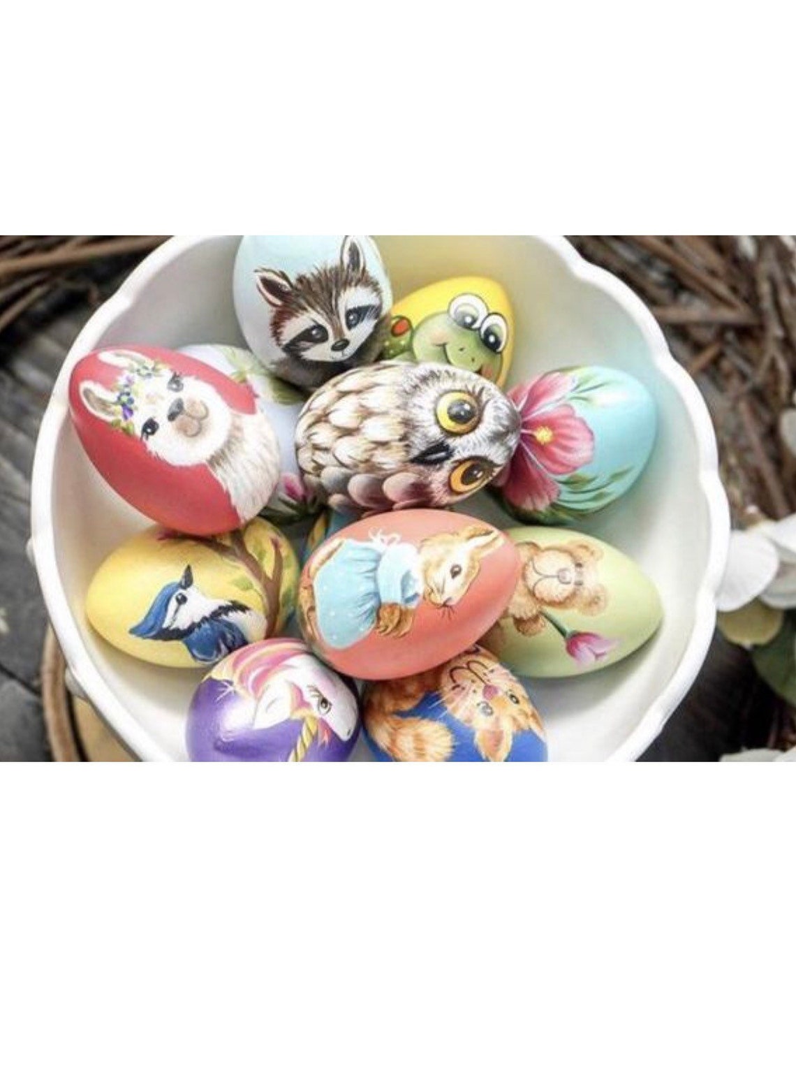 Bunny Hand Painted Bunny Bunny Gift Hand Painted Wood Egg Etsy