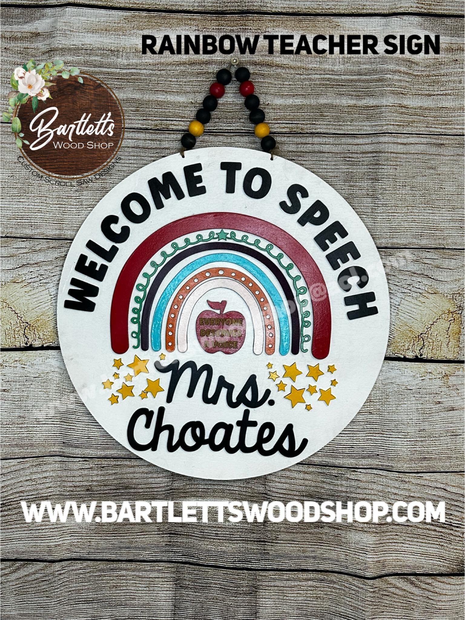 Rainbow Teacher/classroom Sign Teacher Door Hanger - Etsy